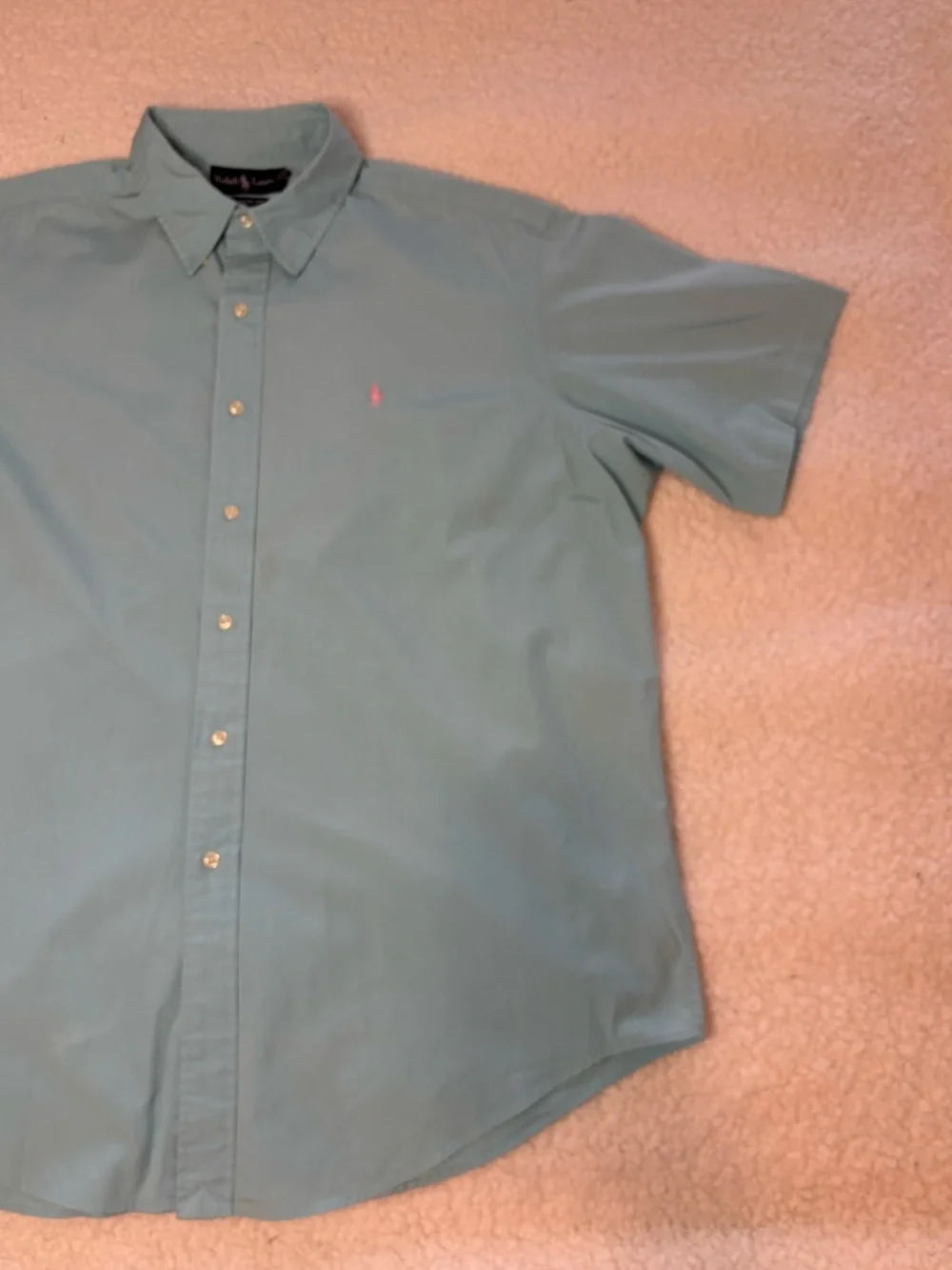 Polo Ralph Lauren Men Blue Classic Fit Short Sleeve Button Shirt